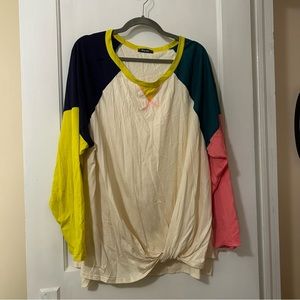 NWOT Color Block Jersey Blouse 24w